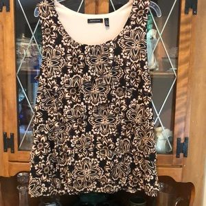 Large Notations brown and beige layered top